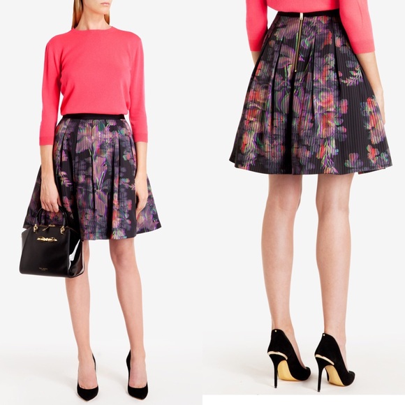 Ted Baker Jadzia Holographic Halftone A-Line Skirt - Picture 3 of 7